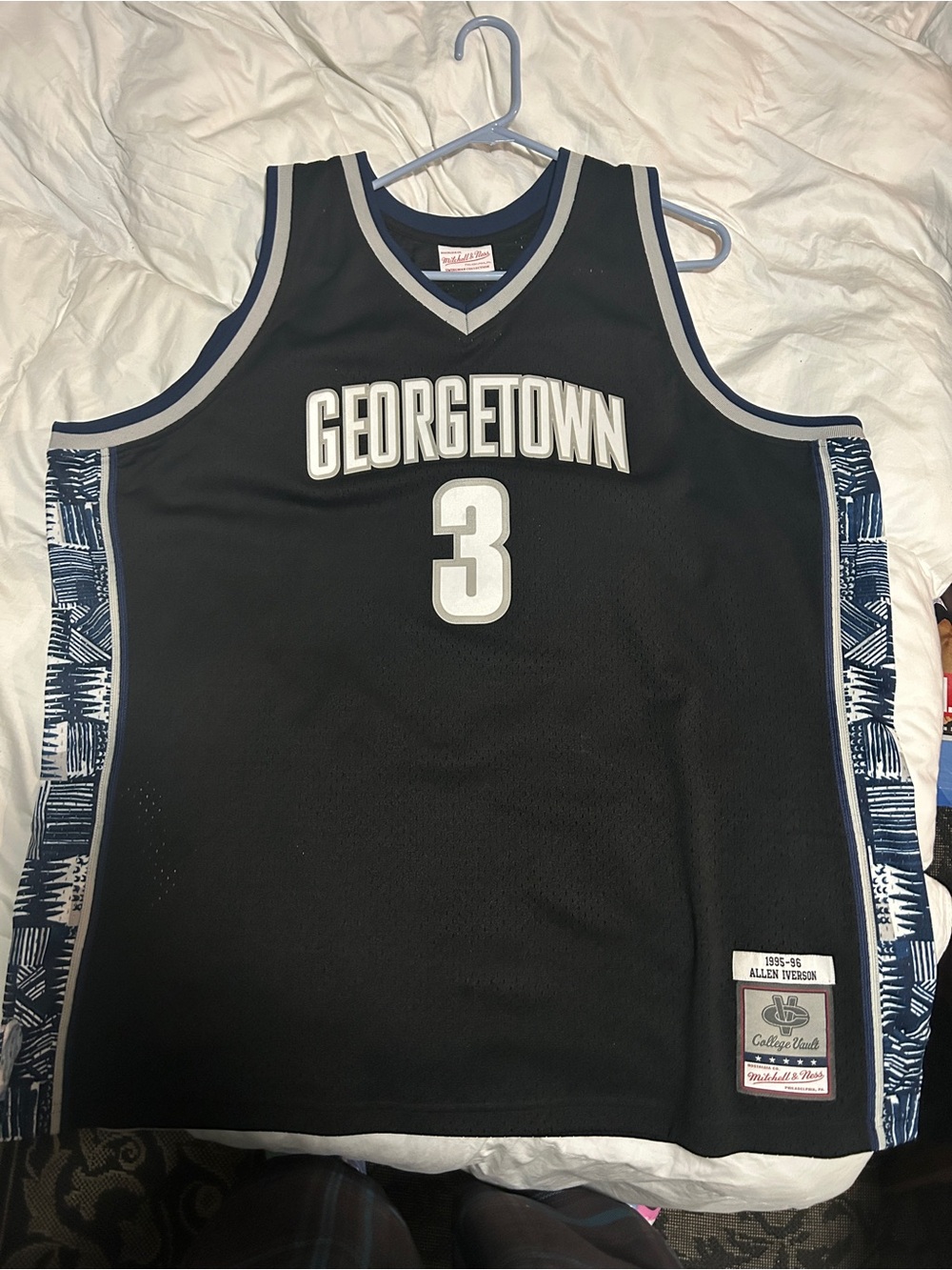 Men Jeans Subcategory Mitchell and Ness Allen Iverson Georgetown, Hoyas jersey